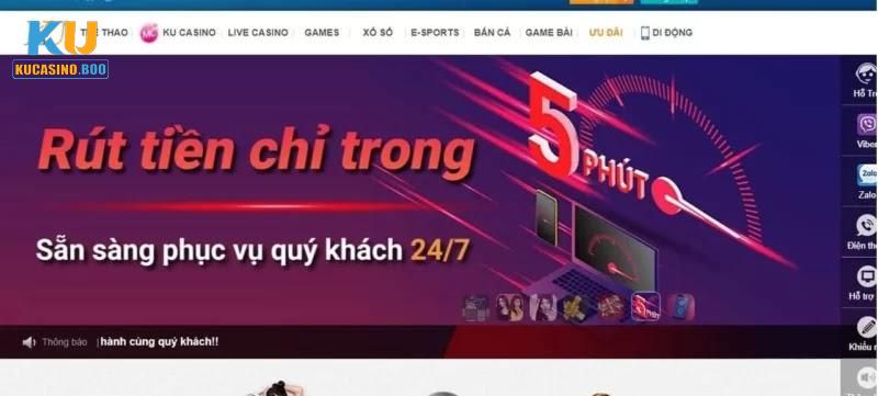 Cách rút tiền Ku Casino chỉ với 5 phút nhanh chóng